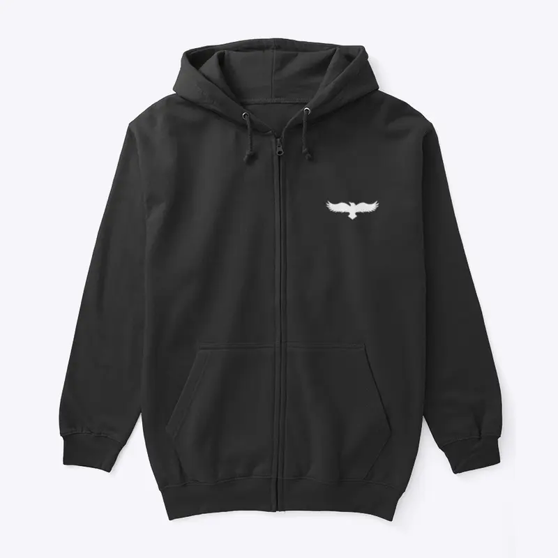 Zip Up Hoodie (White Logo)